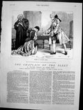 Antique Old Print Chaplain Fleet Man Hands Face Fell Feet Crying Sobbing 1881