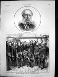 Old Print John Torr Mp Liverpool King Portugal Hms Challenger Lisbon 1873 19th