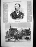 Antique Old Print Late Judge Henry Black Railway Station Vienna Austria 1873