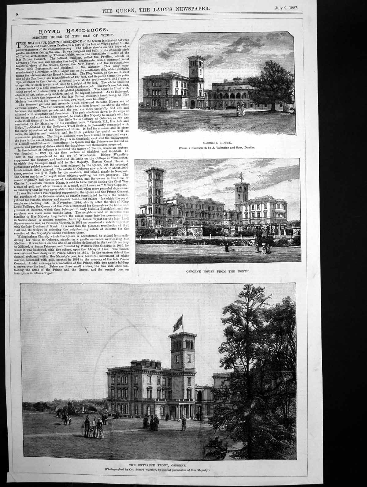 Old Royal Residence Osborne House Isle Wight North Entrance Front 188 Victorian