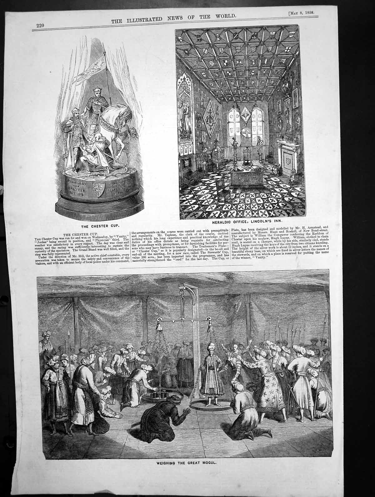 Old Chester Cup Heraldic Office Lincolns Inn Weighing Great Mogul 185 Victorian