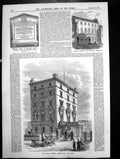 Antique Print French Embassy Albert Gate Hyde Park Memorial H Barnard 1858 19th
