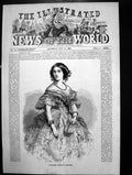 Original Old Antique Print Portrait Stephanie Queen Portugal 1858 Victorian