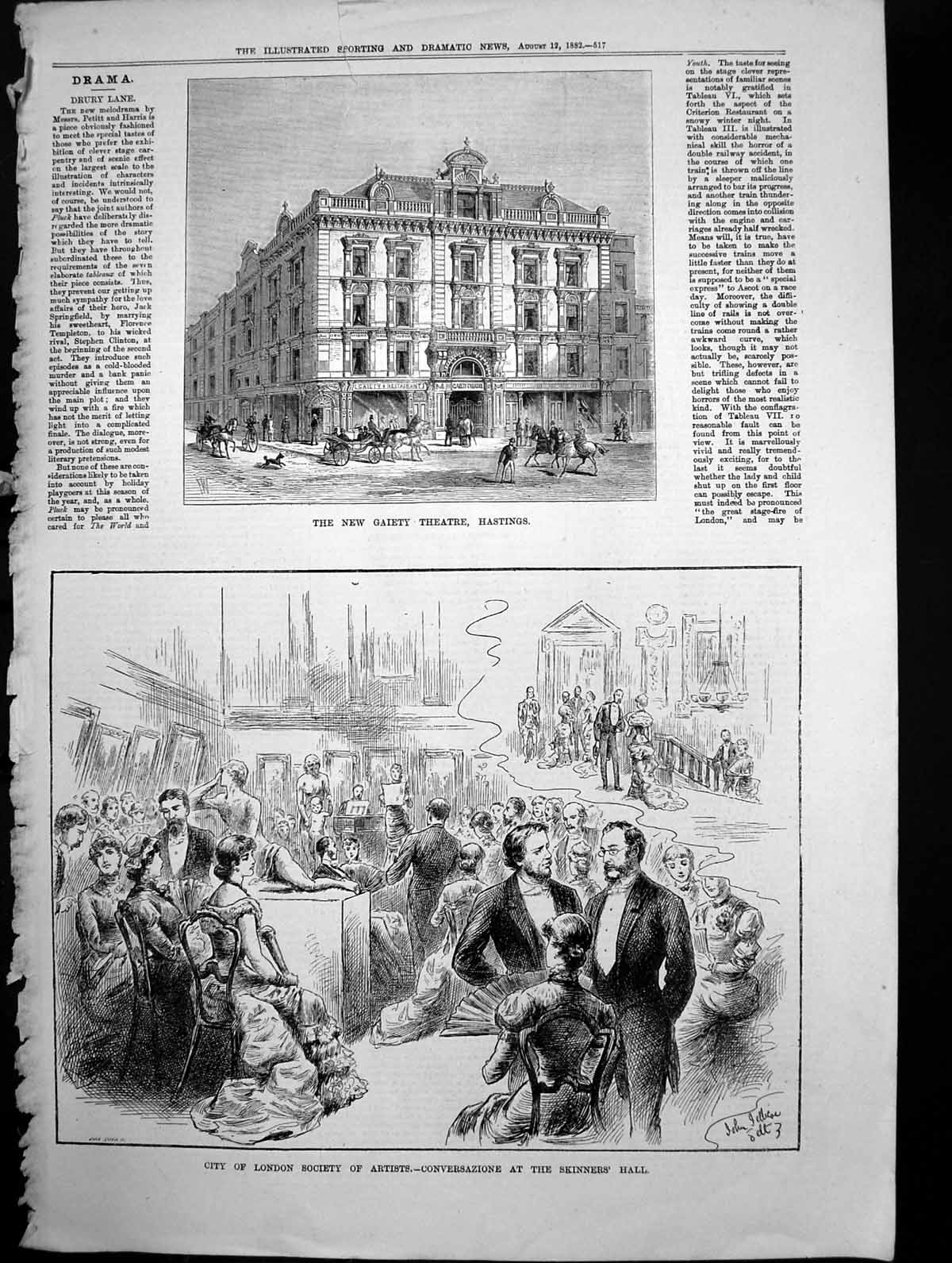 Old Gaiety Theatre Hastings City London Society Artists Skinners Hall