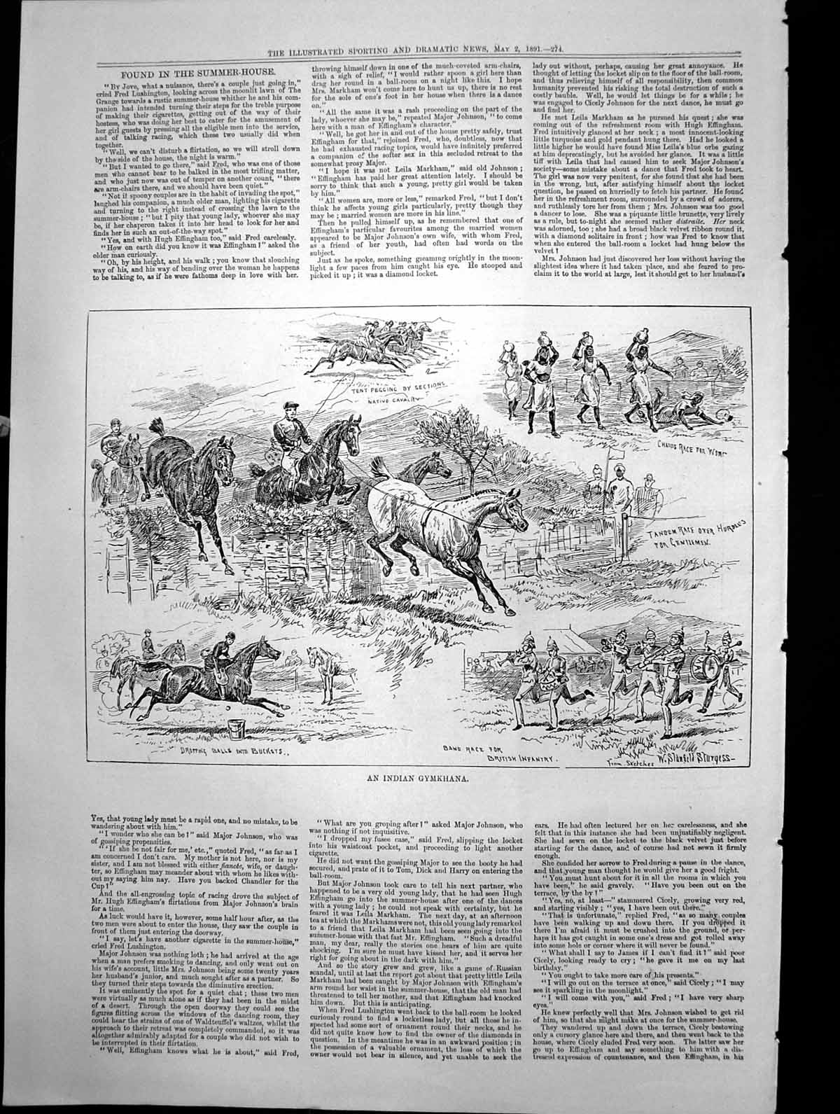 Old Indian Gymkhana Tent Pegging Tandem Races Hurdles Band Race 1891 Victorian