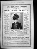 Old Antique Print May Ostleres Latest Beecham Waltz Beechams Pills 1889 19th