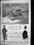 Old Print International Fur Store Regent Street Fur Capes Seal Coats 1886 19th