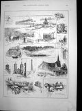 Old Antique Print Ramsgate Harbour Pears Offices New Oxford Street 1888 19th