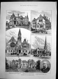 Antique Print Trowbridge Jubilee Townhall Cape Colony Volunteers Camp 1889 19th