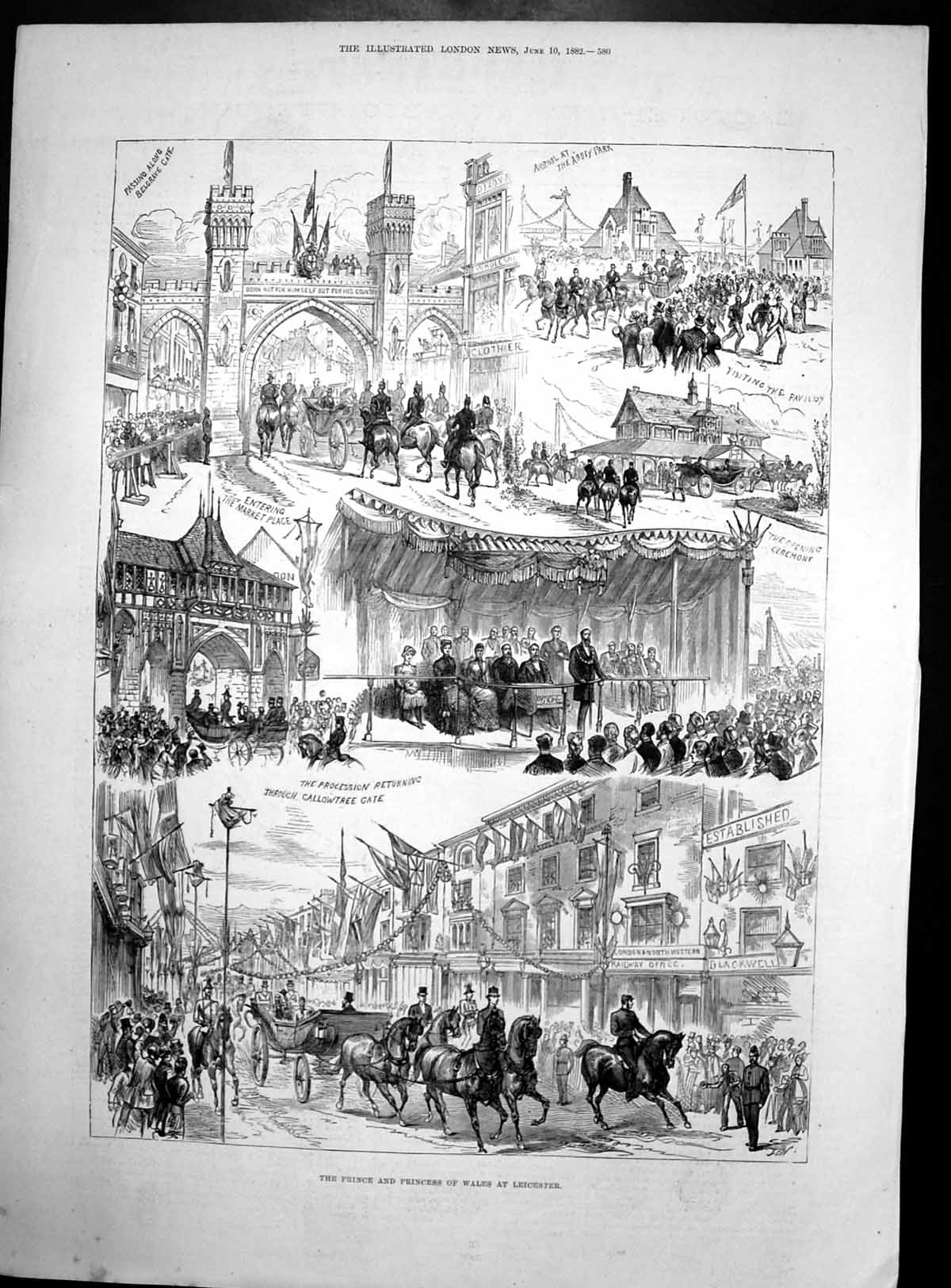 Antique Print Prince Princess Wales Leicester Lactopeptine Indigestion 1882