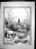 Antique Print Eaton Hall Chester Duke Westminster Prince Adolphus Teck 1894