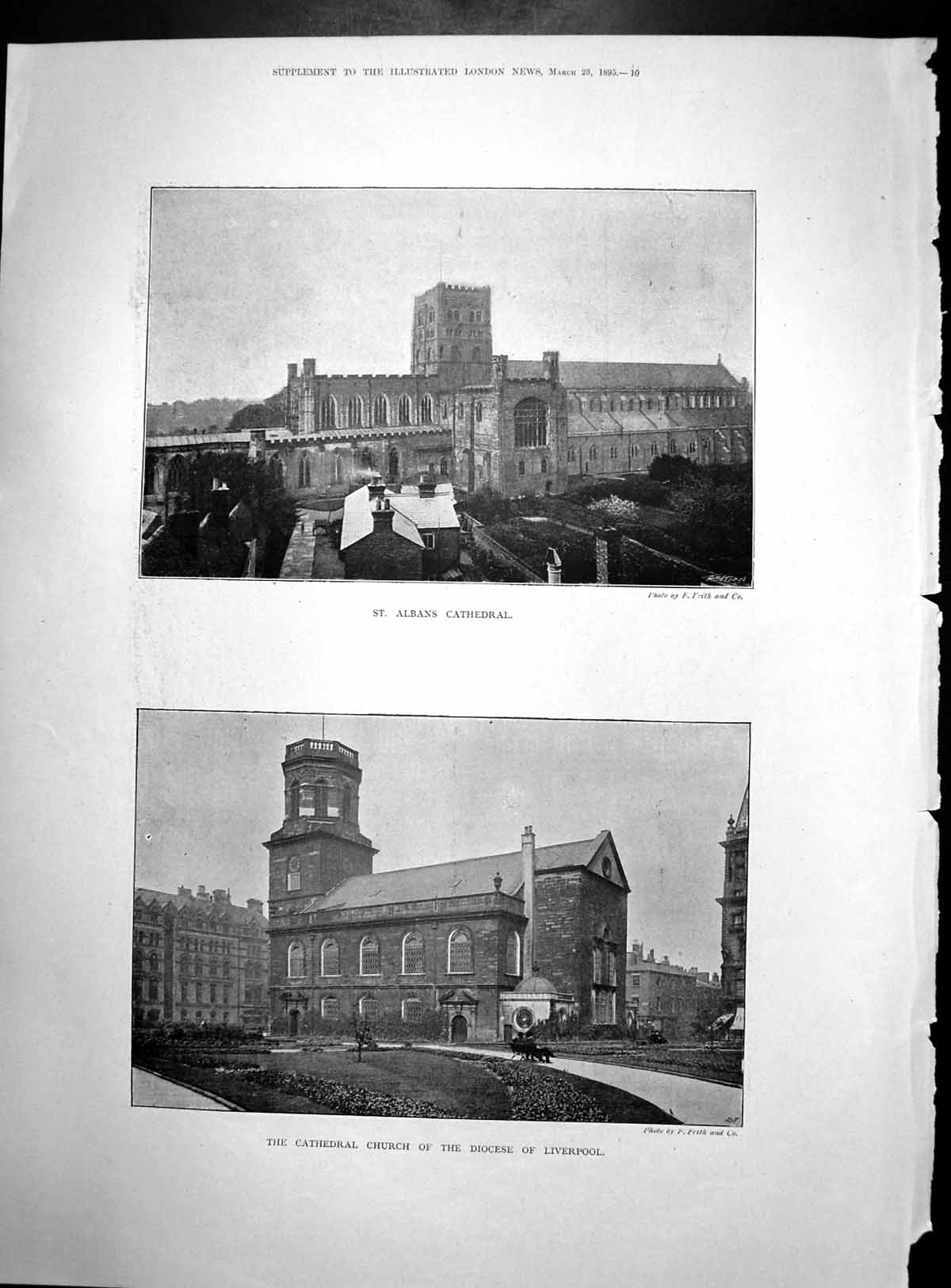 Original Old Antique Print St Albans Cathedral St Pauls Cathedral Reredos 1895