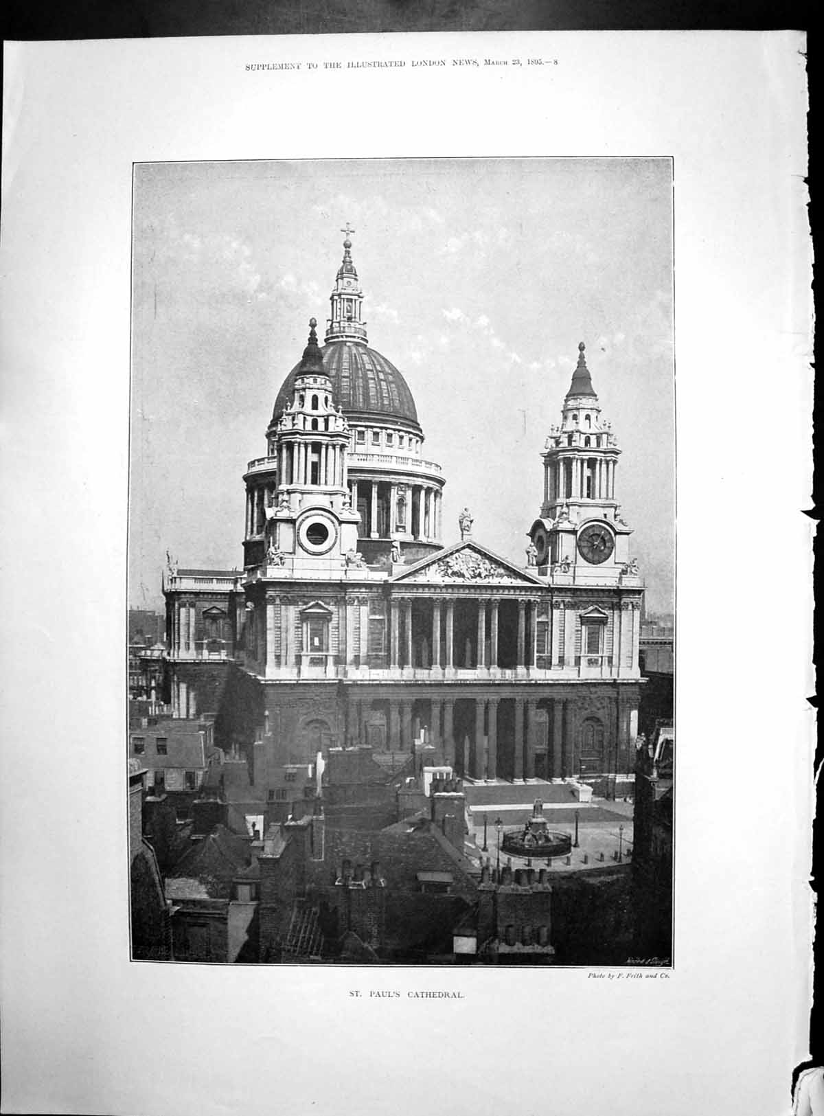 Antique Print St Pauls Cathedral St Nicholas Church Diocese Newcastle 1895 19th