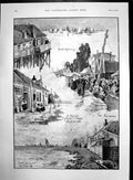 Antique Old Print Cabin Boy J Demieulon Dutch Fishing Village Volendam 1893