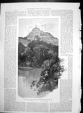 Old Antique Print Queen North Wales Crow Castle Bio-Bio Bridge Chile 1889 19th
