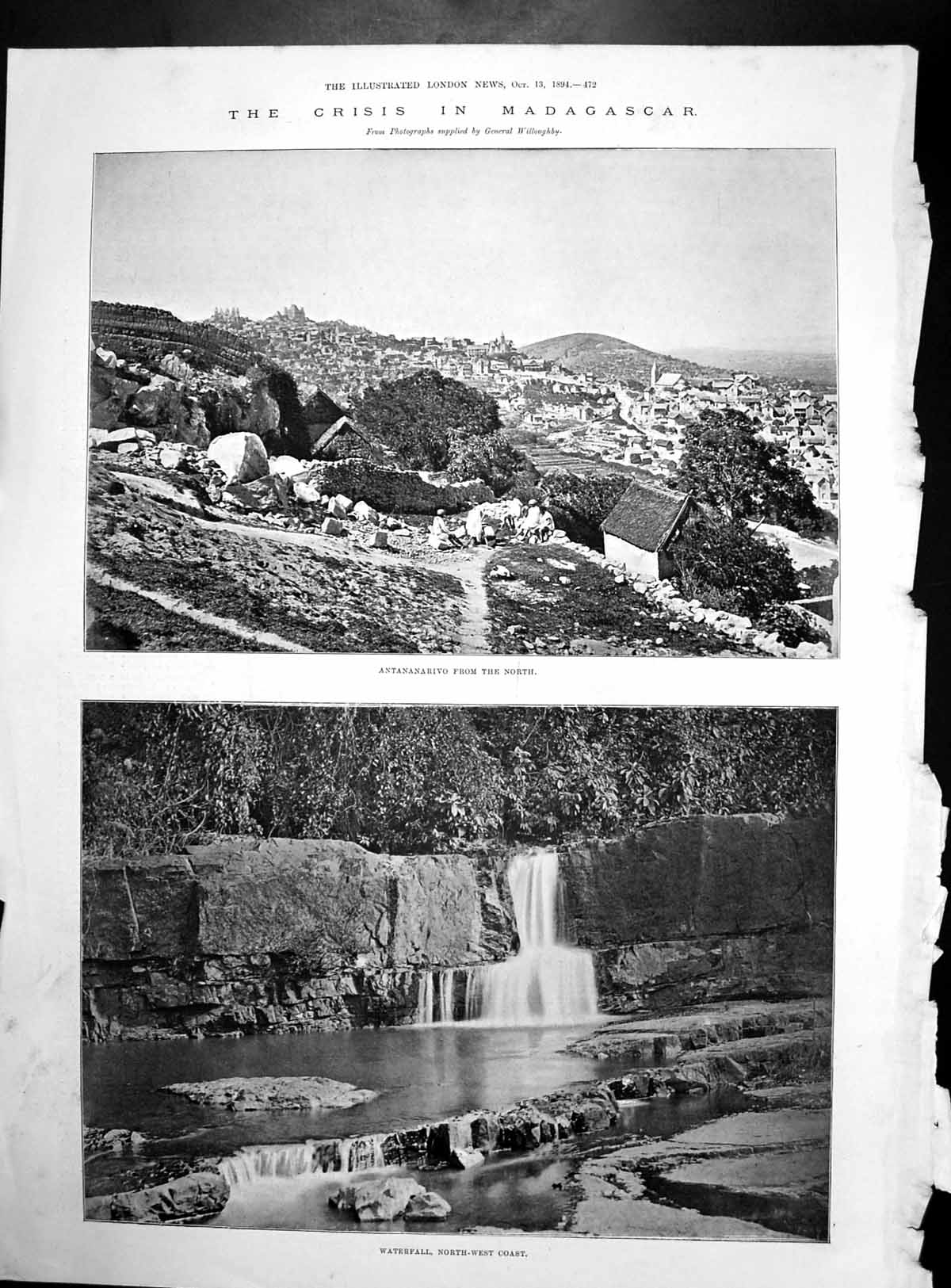 Antique Old Print Madagascar Antananarivo Dr Oliver Holmes House Boston 1894