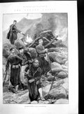 Antique Print Cretan Crisis Insurgentsfort Paleocastro British Squadron1897