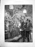 Antique Old Print Company Siers Celebrating Carrying Fellow Shoulders 1898 19th