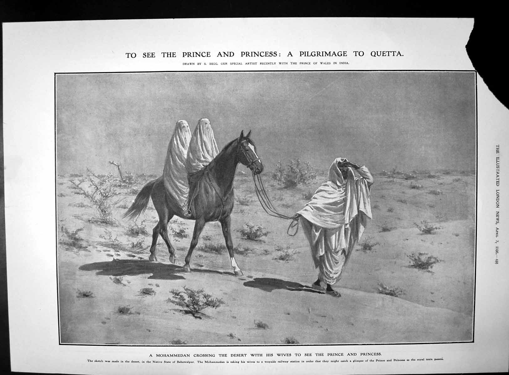 Antique Print Prince Mohammedan Camel Durbar Quetta Tent Pegging India 1906