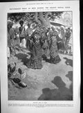 Antique Old Print Dancing Girls Delhi Royal Tour Easter Travel Customs 1906
