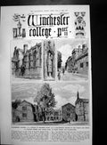 Antique Old Print Winchester College Prince Wales Mahsir Fishing Mysore 1922