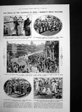 Antique Old Print Prince Bombays Welcome Mahrattas Loyal Ovation Poona 1921