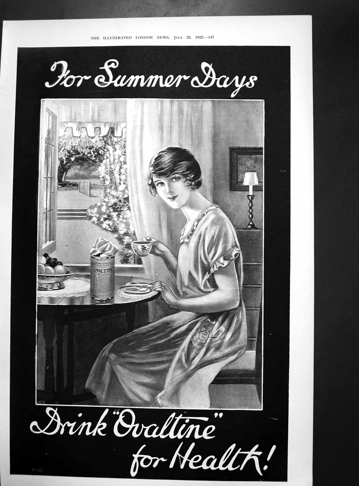 Antique Old Print Ovaltine Advert Allenburys Mrs Lloyd George Taunton 1922 20th