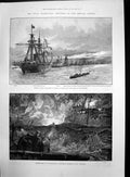 Antique Print Admiral Bairds Squadron Torpedo Boat Hms Hercules Active 1888