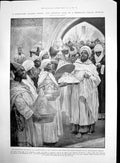 Antique Print Moroccan Inspecting Dinner Polar Exploration Sledges Fan 1905