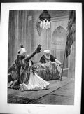 Antique Old Print Prayer For Revenge Benefit Doubt Pineros Play Theatre 1895