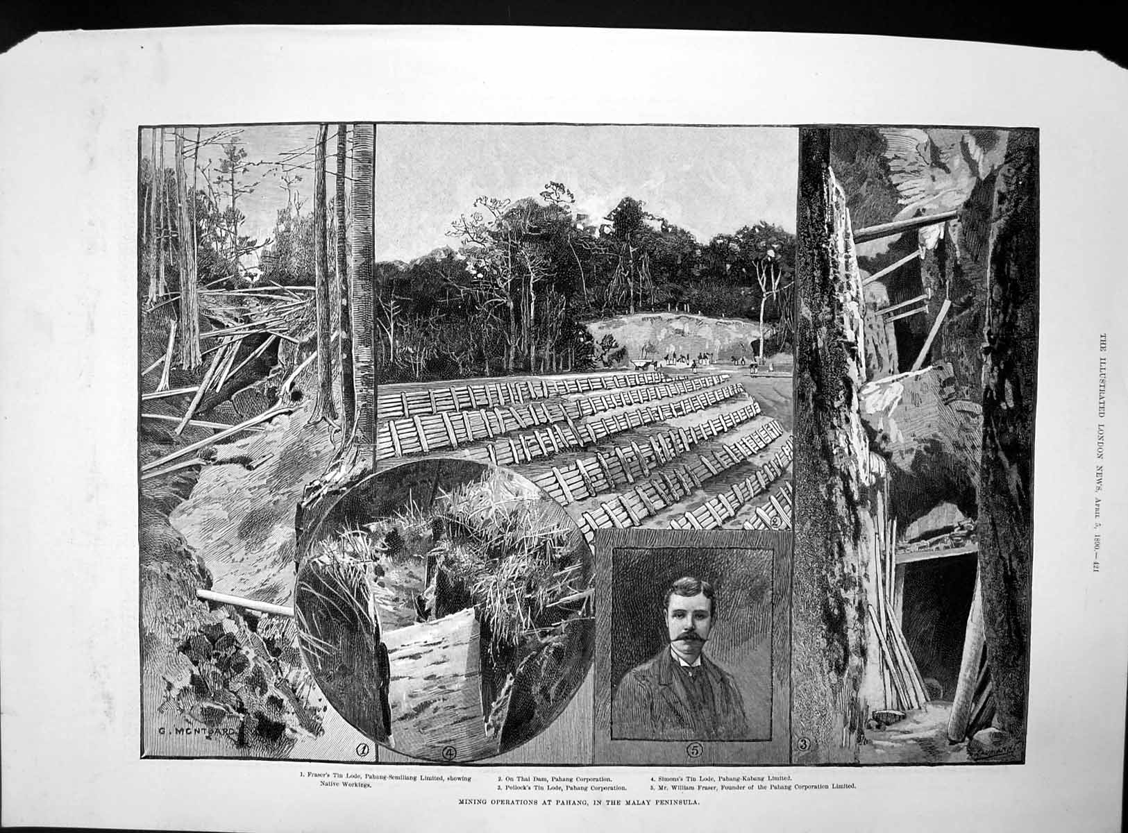 Antique Print Mining Malay Peninsula New Medical College Guys Hospital 1890