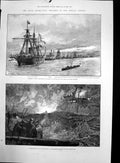 Antique Print Bairds Squadron Thames Torpedo Boats Hms Hercules Active1888 19th