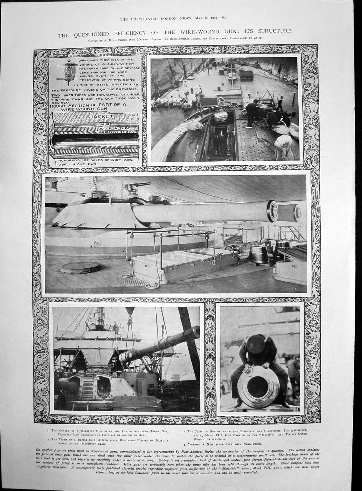 Old Antique Print Wire Wound Gun King French Races Statue Gambetta 1905 20th