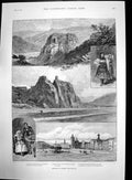 Old Antique Print Sketches Bohemia Hms Northumberland German Emperor 1889 19th