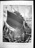 Antique Old Print Seawortiness Test Destroyers Doukhobor Invasion Canada 1902