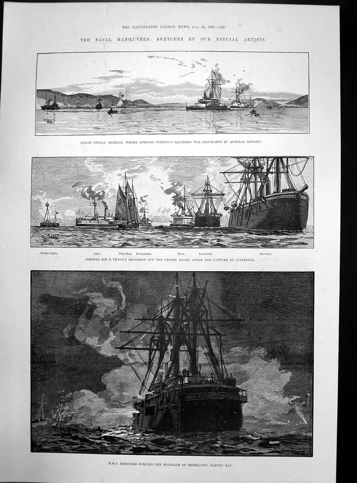 Antique Print Lady Blossom Tseng Lough Swilly Donegal Tryons Squadron 1888 19th