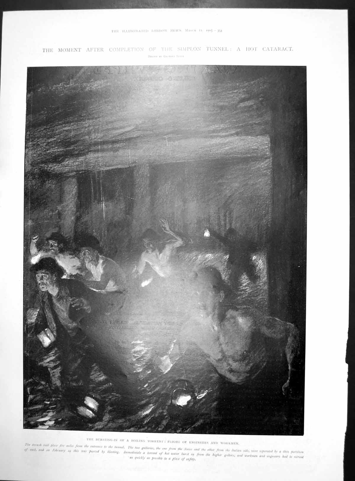 Antique Print Completion Simplon Tunnel Marine Co Premises Cockspur St 1905