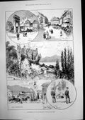 Old Print Aix Les Bains Queen Visit Late Duke Manchester Jr Herbert 1890 19th