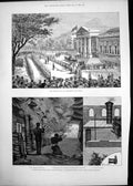 Antique Old Print Parliament Cape Town Underground Rifle Range Surrey 1890 19th