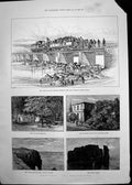 Antique Old Print Sketches Heligoland Royal Military Exhibition Trophies 1890
