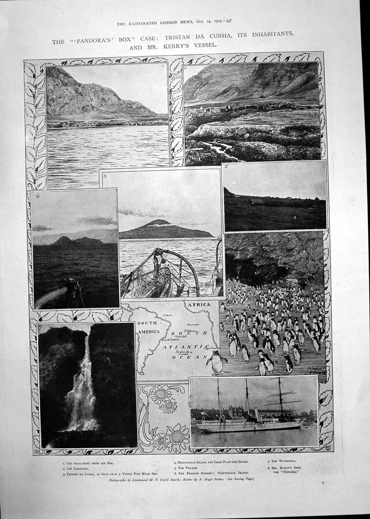 Original Old Antique Print Tristan Da Cunha Inhabitants Consumption Prison 1905