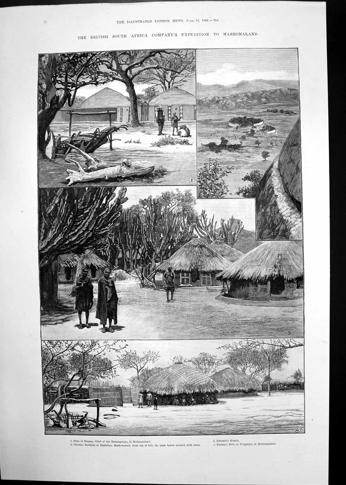 Old Omnibus Mens Strike British S Africa Expedition Mashonaland 1891 Victorian