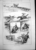 Antique Old Print Sketches Buenos Ayres Emperor Germany Visit Portsmouth 1890