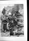 Original Old Antique Print Cretan Crisis Insurgents Squadrons Suda Bay 1897