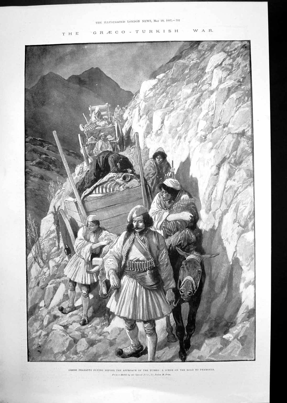 Antique Old Print Graeco Turkish War Medal Prince Wales Blackwall Tunnel 1897
