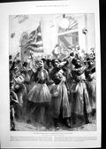 Antique Old Print Memorial Gen Grant New York Graeco Turkish War Athens 1897