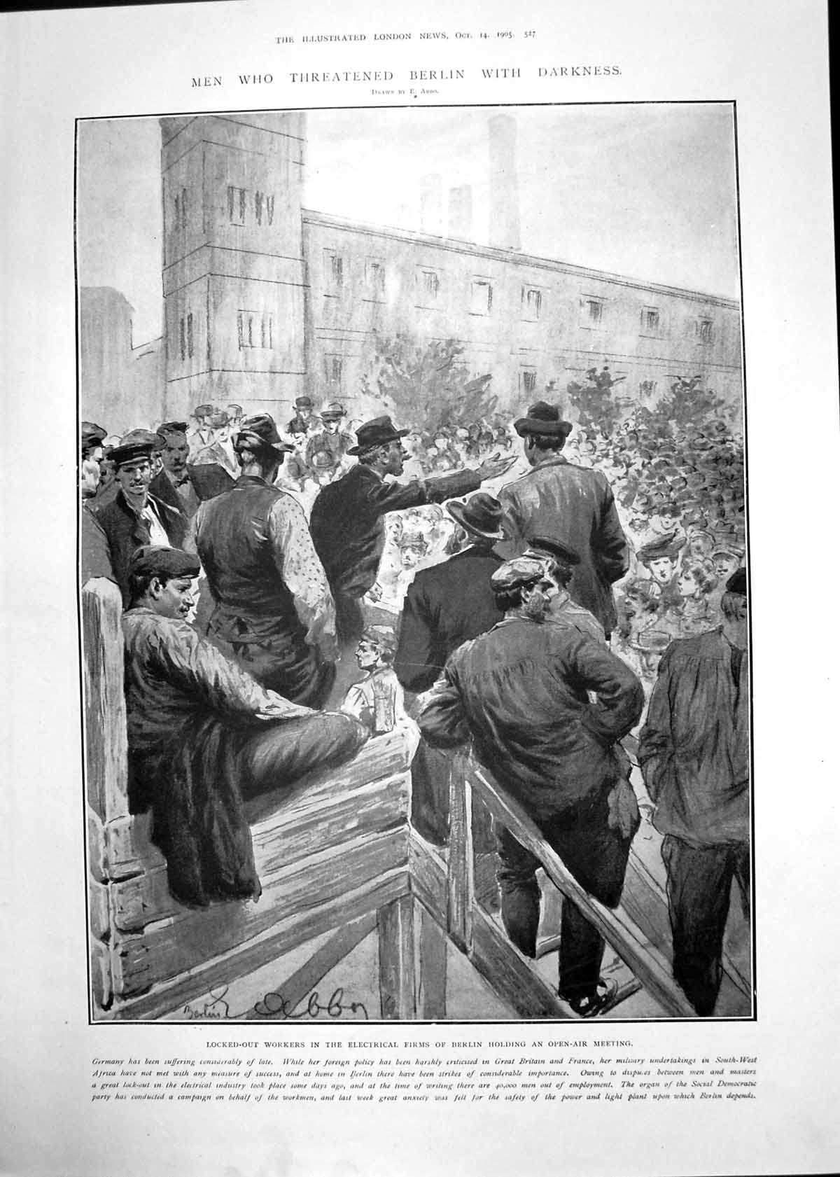 Antique Old Print Men Threatened Berlin Darkness Sports Prisoner Vatican 1905