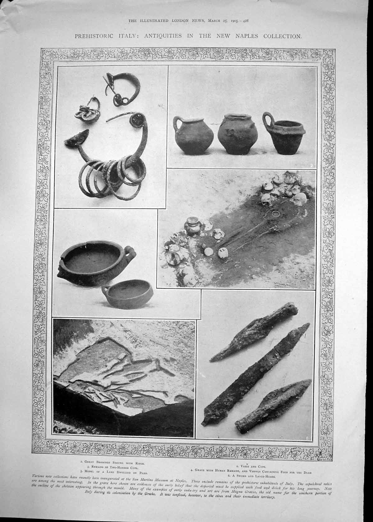 Antique Print Antiquities New Naples Collection Command Port Arthur Har1905