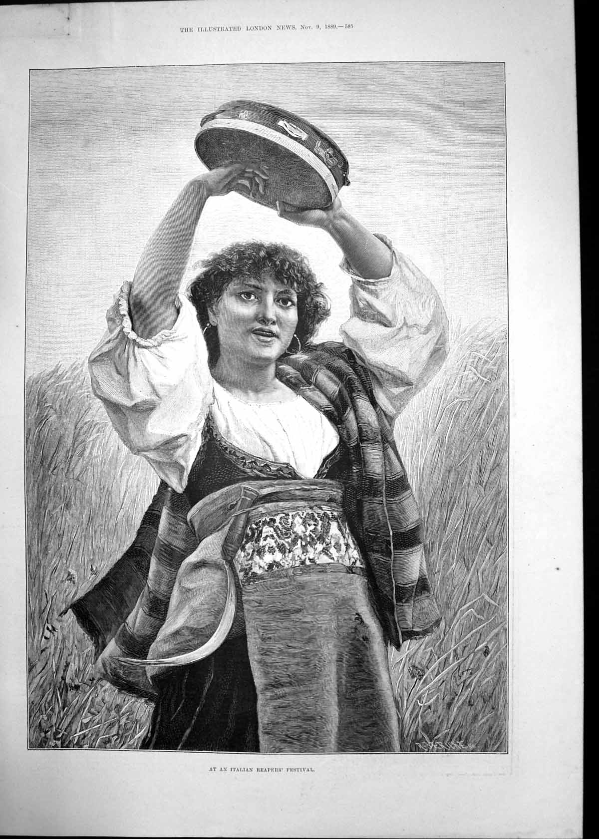 Old Print Italian Reapers Festival 700Th Anniversary London Mayoralt1889