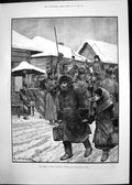 Original Old Antique Print Maharajah Kapurthalla Punjaub Famine Russia 1892